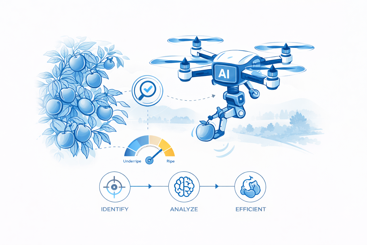 AI Powered Fruit Picking Drone use case visual
